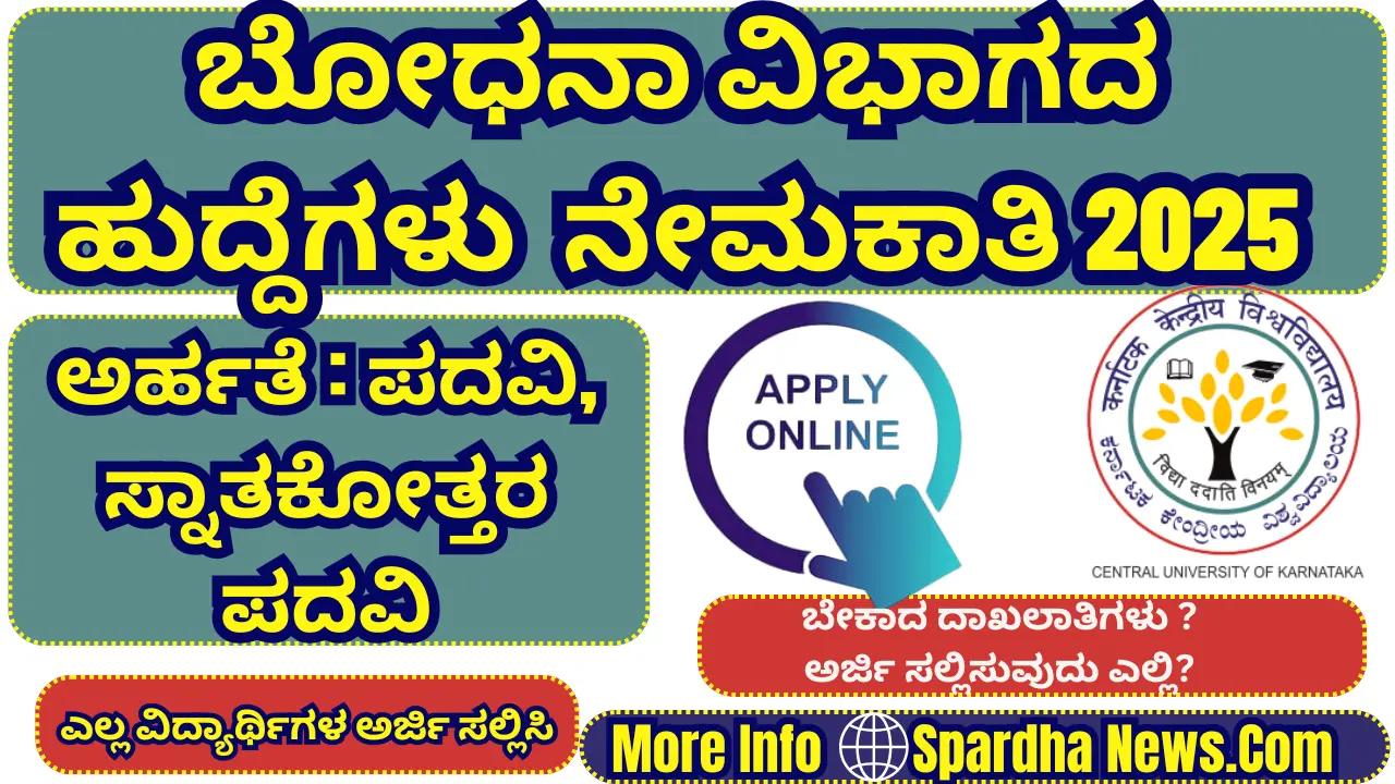CUK Recruitment 2025 Walk-in Interview for 03 Teaching Faculty Posts at Central University of Karnataka
