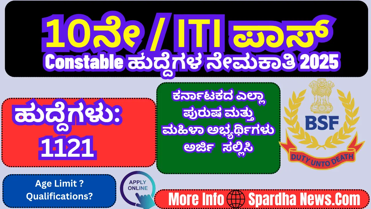 BSF Recruitment 2025 Apply Online for 1121 Head Constable Posts