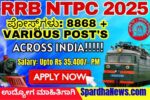 RRB Recruitment 2025 Apply Online for 8,868 Station Master and Clerk Posts