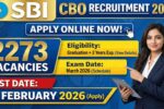 SBI Recruitment 2026 Apply Online for 2273 Circle Based Officer (CBO) Posts
