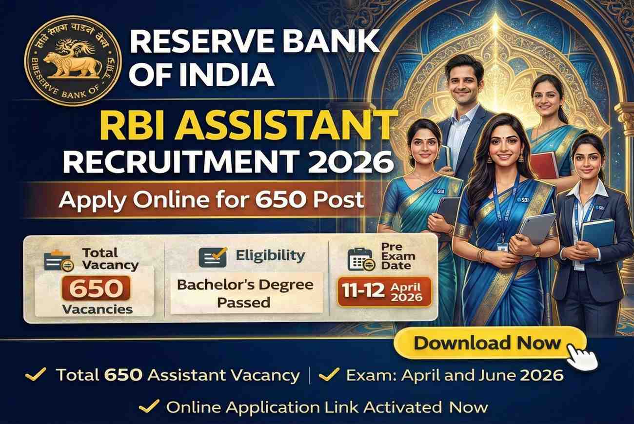 RBI Recruitment 2026 Apply Online for 650 Assistant Posts (All India)